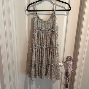 Green Floral Mini Dress